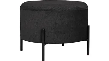 Karan puf med opbevaring 55 cm rund - Antracit - Møbler - Stole & lænestole - Taburet & skammel - Ottoman - Ottoman & siddepuf med opbevaring