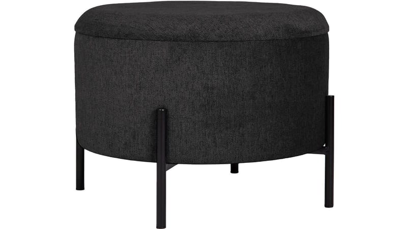 Karan puf med opbevaring 55 cm rund, Antracit