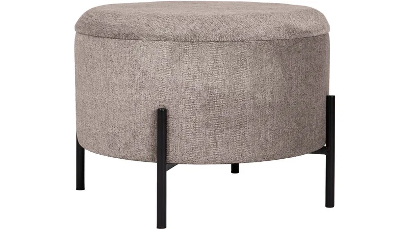 Karan puf med opbevaring 55 cm rund, Lysebrun