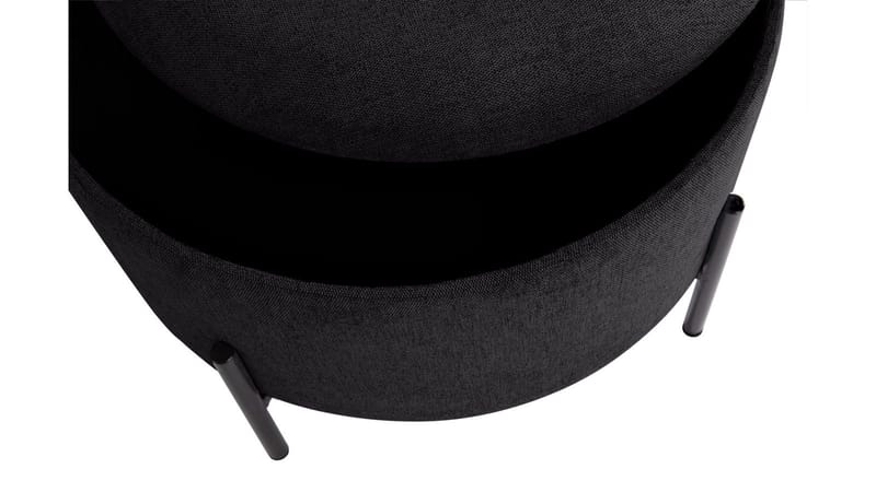 Karan puf med opbevaring 55 cm rund - Antracit - Møbler - Stole & lænestole - Taburet & skammel - Ottoman - Ottoman & siddepuf med opbevaring