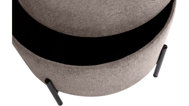 Karan puf med opbevaring 55 cm rund - Lysebrun - Møbler - Stole & lænestole - Taburet & skammel - Ottoman - Ottoman & siddepuf med opbevaring