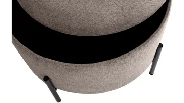 Karan puf med opbevaring 55 cm rund - Lysebrun - Møbler - Stole & lænestole - Taburet & skammel - Ottoman - Ottoman & siddepuf med opbevaring