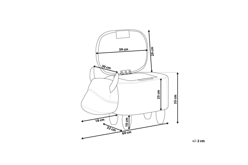 Ko sædehynde 60 cm - Brun - Møbler - Stole & lænestole - Taburet & skammel - Ottoman - Ottoman & siddepuf med opbevaring