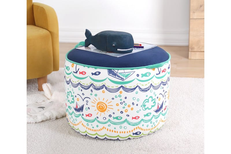 Lachine Børnepuf - Blå/Hvid - Møbler - Stole & lænestole - Taburet & skammel - Ottoman
