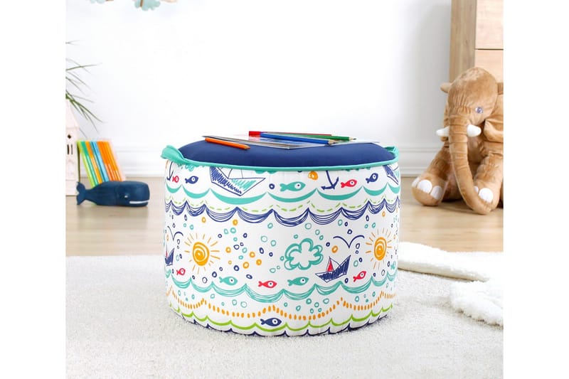 Lachine Børnepuf - Blå/Hvid - Møbler - Stole & lænestole - Taburet & skammel - Ottoman