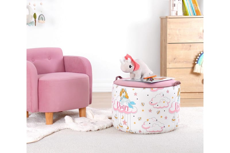 Lachine Børnepuf - Rosa/Hvid - Møbler - Stole & lænestole - Taburet & skammel - Ottoman