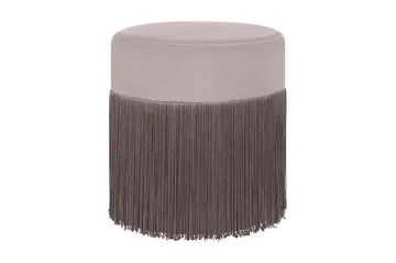 Lefurgy puf med Fransar Sammet - Beige - Møbler - Stole & lænestole - Taburet & skammel - Ottoman