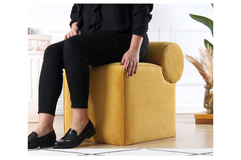 Linburg Puf 45 cm - Gul - Møbler - Stole & lænestole - Taburet & skammel - Ottoman