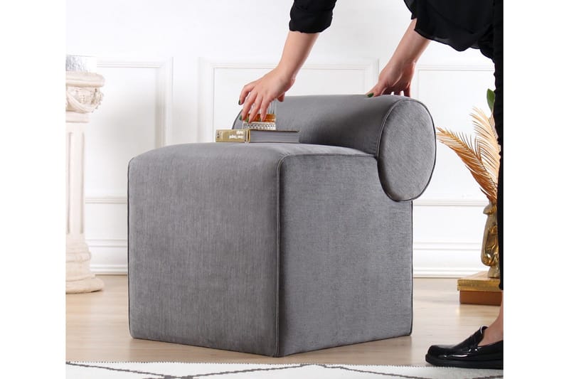Linburg Puf 45 cm - Grå - Møbler - Stole & lænestole - Taburet & skammel - Ottoman