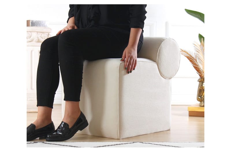 Linburg Puf 45 cm - Cream - Møbler - Stole & lænestole - Taburet & skammel - Ottoman