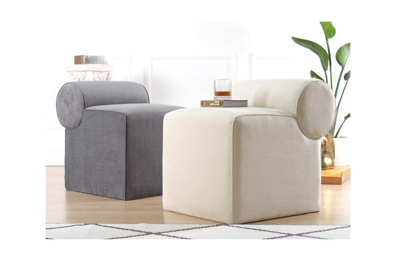 Linburg Puf 45 cm - Cream - Møbler - Stole & lænestole - Taburet & skammel - Ottoman