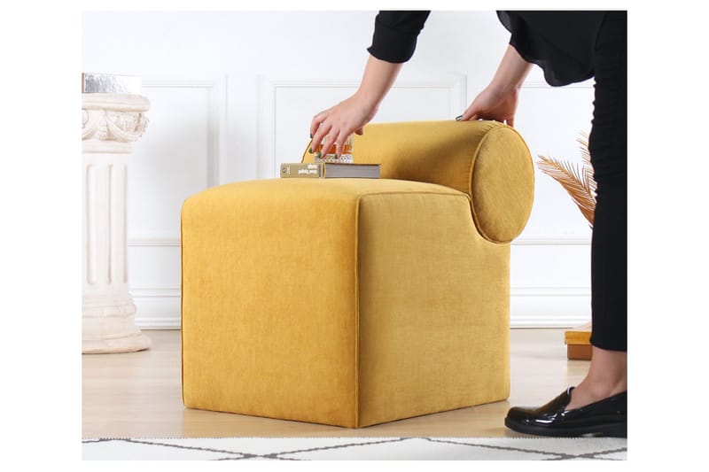 Linburg Puf 45 cm, Gul