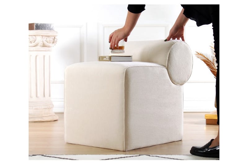 Linburg Puf 45 cm - Cream - Møbler - Stole & lænestole - Taburet & skammel - Ottoman