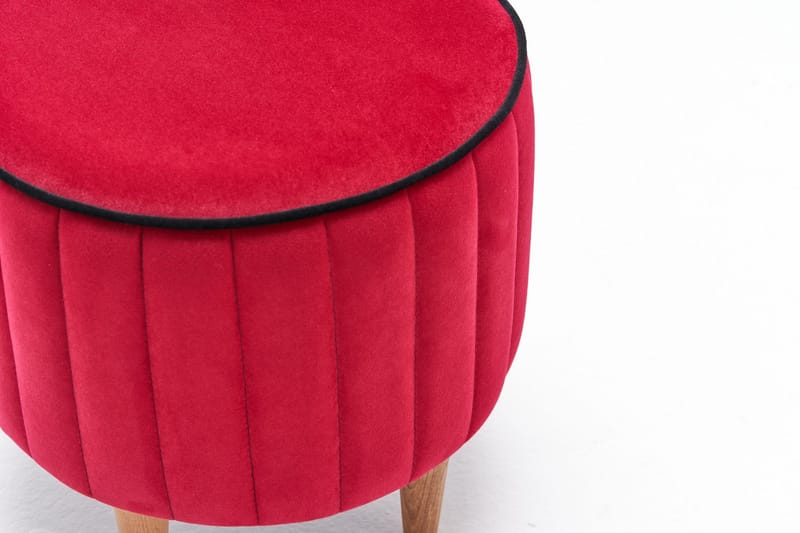 Lindyan Ottoman Rund - Rød/Natur - Møbler - Stole & lænestole - Taburet & skammel - Ottoman