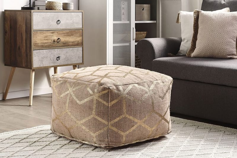 Mamalia Ottoman - Beige/Guld - Ottoman