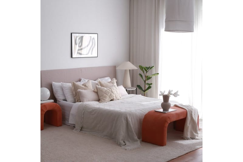 Manav Puf 106 cm, Koral