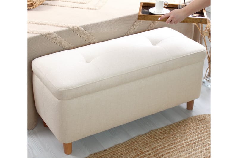 Mansi Puf 100 cm - Cream - Ottoman