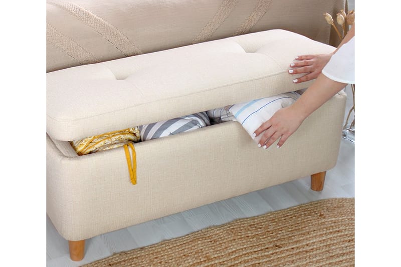 Mansi Puf 100 cm - Cream - Ottoman