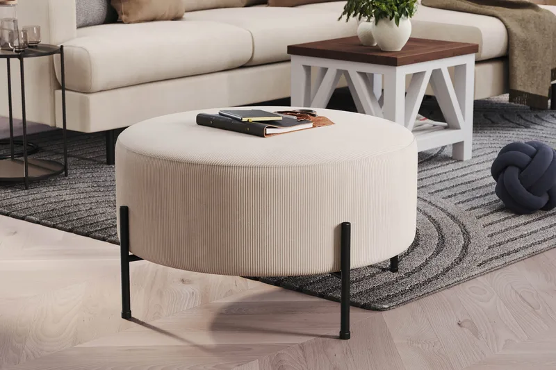 Menard Compact Puf Rund 70 cm - Beige - Møbler - Stole & lænestole - Taburet & skammel - Ottoman