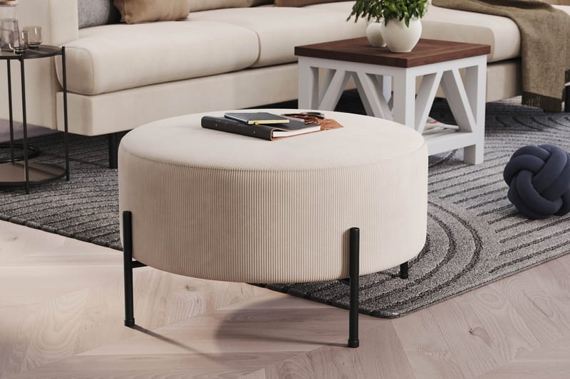 Menard Compact Puf Rund 70 cm - Beige - Møbler - Stole & lænestole - Taburet & skammel - Ottoman