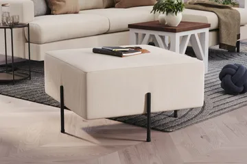 Menard Compact Puf 70 cm Kvadratisk - Beige - Møbler - Stole & lænestole - Taburet & skammel - Ottoman