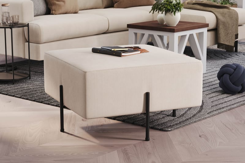 Menard Compact Puf 70 cm Kvadratisk - Beige - Møbler - Stole & lænestole - Taburet & skammel - Ottoman