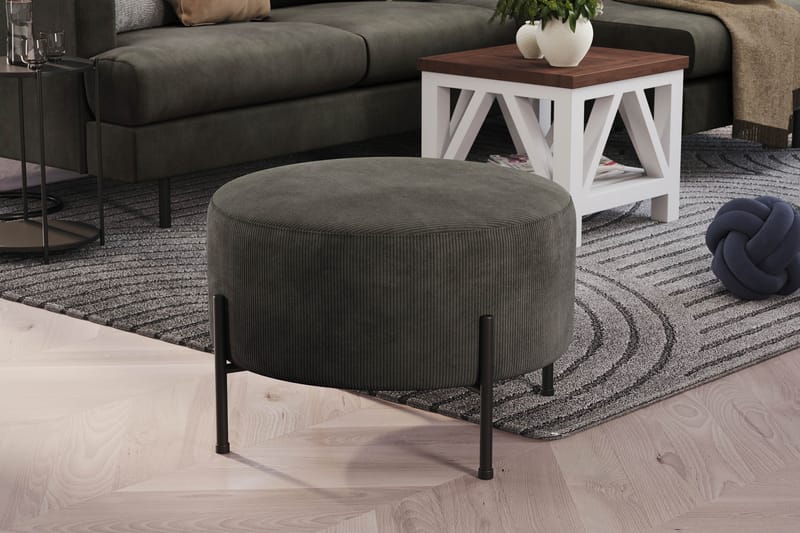 Menard Compact Puf Rund 60 cm - Mørkegrå - Møbler - Stole & lænestole - Taburet & skammel - Ottoman