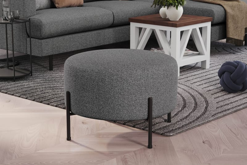 Menard Compact Puf Rund 60 cm - Mørkegrå - Møbler - Stole & lænestole - Taburet & skammel - Ottoman