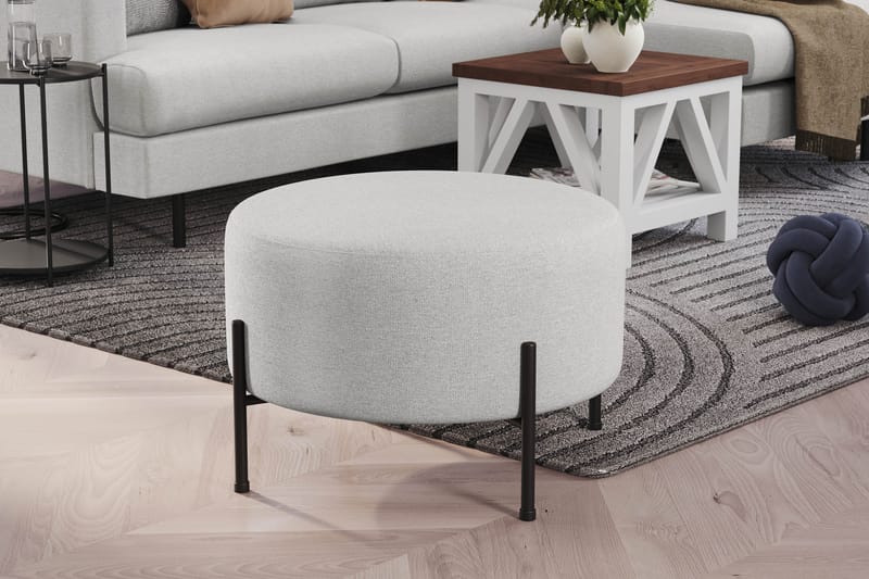 Menard Compact Puf Rund 60 cm - Lysegrå - Møbler - Stole & lænestole - Taburet & skammel - Ottoman