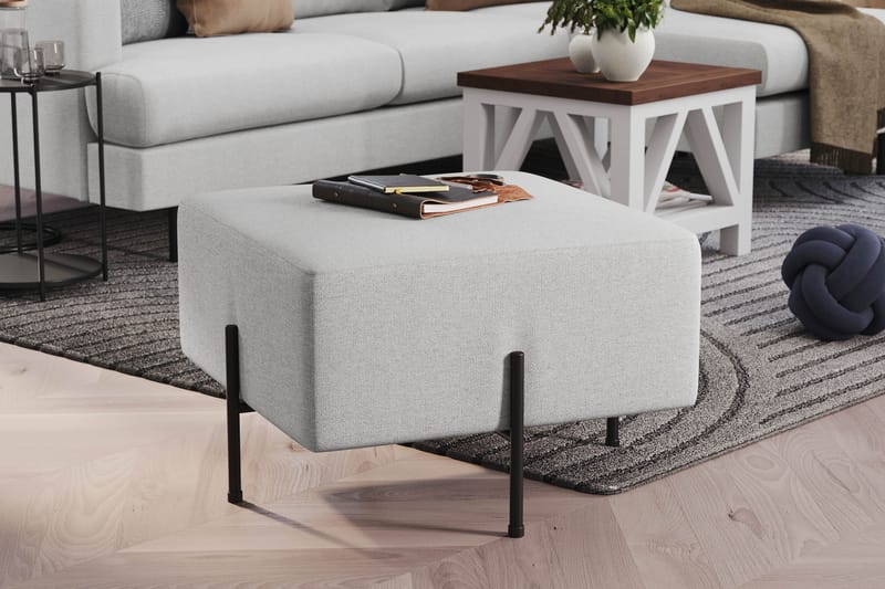 Menard Compact Puf 60 cm Kvadratisk - Lysegrå - Møbler - Stole & lænestole - Taburet & skammel - Ottoman
