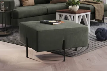 Menard Compact Puf 70 cm Kvadratisk - Mørkegrøn - Møbler - Stole & lænestole - Taburet & skammel - Ottoman