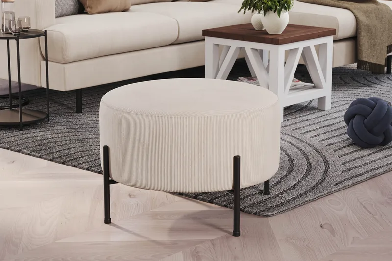 Menard Compact Puf Rund 60 cm - Beige - Møbler - Stole & lænestole - Taburet & skammel - Ottoman