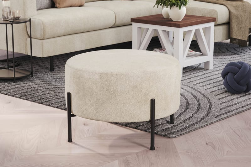 Menard Compact Puf Rund 60 cm - Hvid - Møbler - Stole & lænestole - Taburet & skammel - Ottoman
