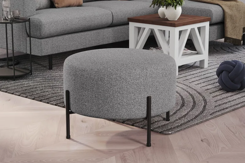 Menard Compact Puf Rund 60 cm - Grå - Møbler - Stole & lænestole - Taburet & skammel - Ottoman