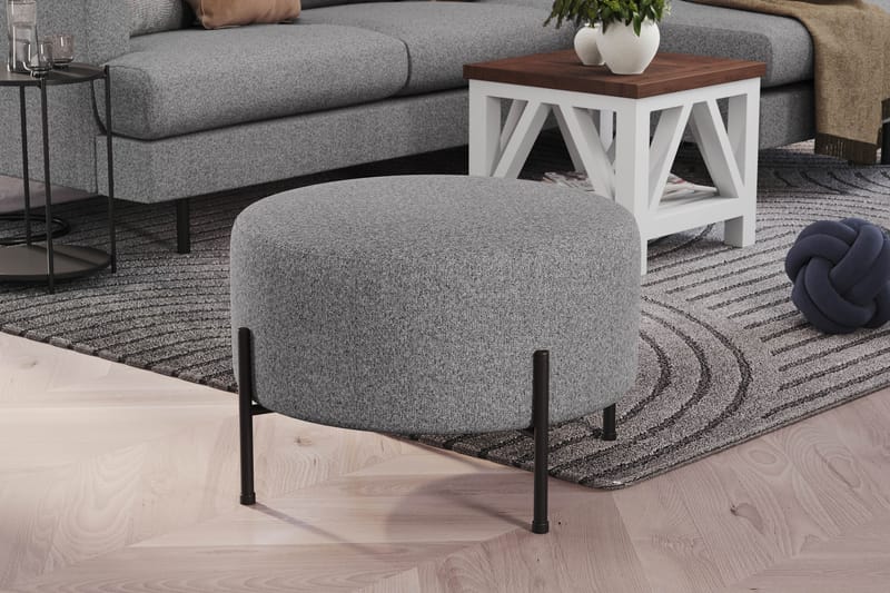 Menard Compact Puf Rund 60 cm - Grå - Møbler - Stole & lænestole - Taburet & skammel - Ottoman