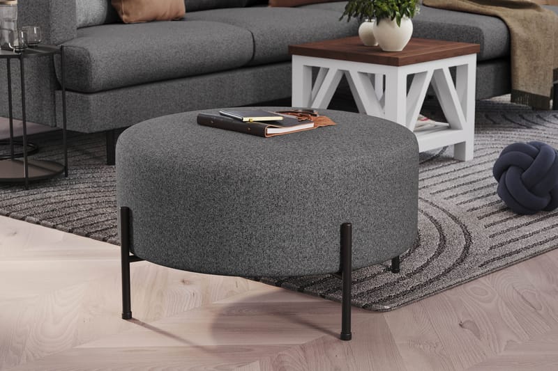 Menard Compact Puf Rund 70 cm - Mørkegrå - Møbler - Stole & lænestole - Taburet & skammel - Ottoman
