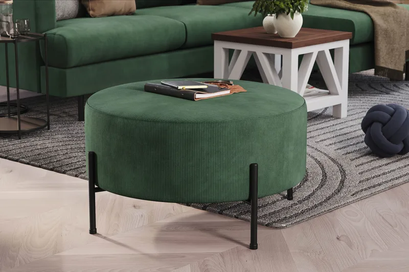 Menard Compact Puf Rund 70 cm - Grøn - Møbler - Stole & lænestole - Taburet & skammel - Ottoman