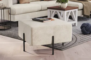 Menard Compact Puf 60 cm Kvadratisk - Hvid - Møbler - Stole & lænestole - Taburet & skammel - Ottoman