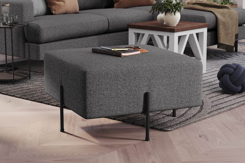 Menard Compact Puf 70 cm Kvadratisk - Mørkegrå - Møbler - Stole & lænestole - Taburet & skammel - Ottoman