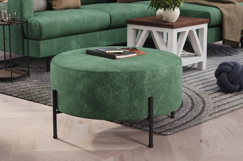 Menard Compact Puf Rund 70 cm - Grøn - Møbler - Stole & lænestole - Taburet & skammel - Ottoman