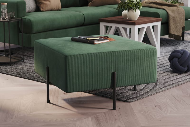 Menard Compact Puf 70 cm Kvadratisk - Grøn - Møbler - Stole & lænestole - Taburet & skammel - Ottoman