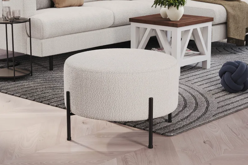 Menard Compact Puf Rund 60 cm - Hvid - Møbler - Stole & lænestole - Taburet & skammel - Ottoman