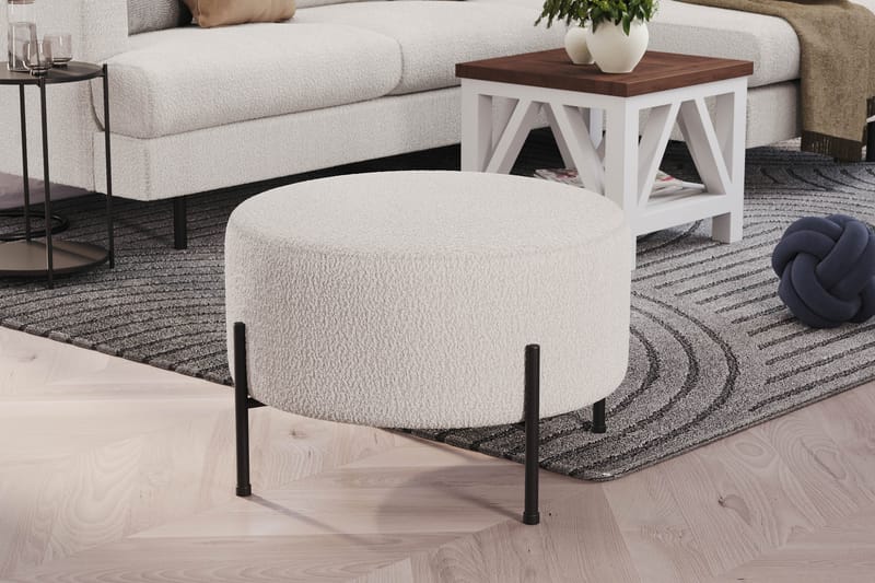 Menard Compact Puf Rund 60 cm - Hvid - Møbler - Stole & lænestole - Taburet & skammel - Ottoman