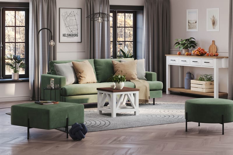 Menard Compact Puf 70 cm Kvadratisk - Grøn - Møbler - Stole & lænestole - Taburet & skammel - Ottoman