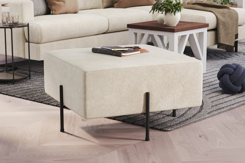 Menard Compact Puf 70 cm Kvadratisk - Hvid - Møbler - Stole & lænestole - Taburet & skammel - Ottoman