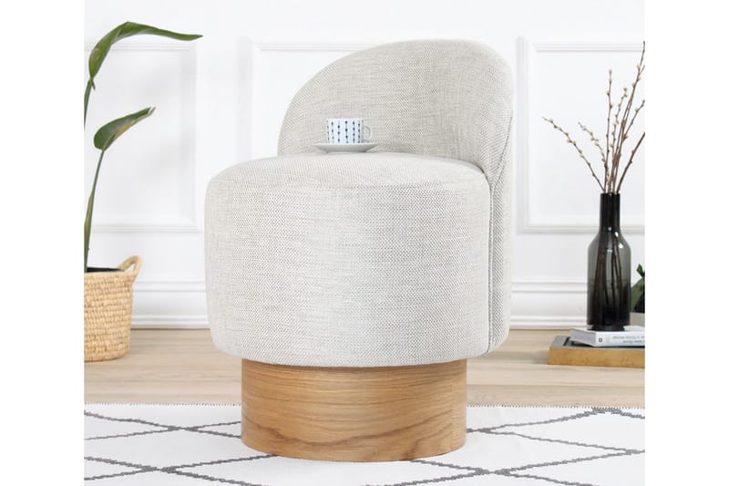 Muktan Puf 47 cm, Lysegrå