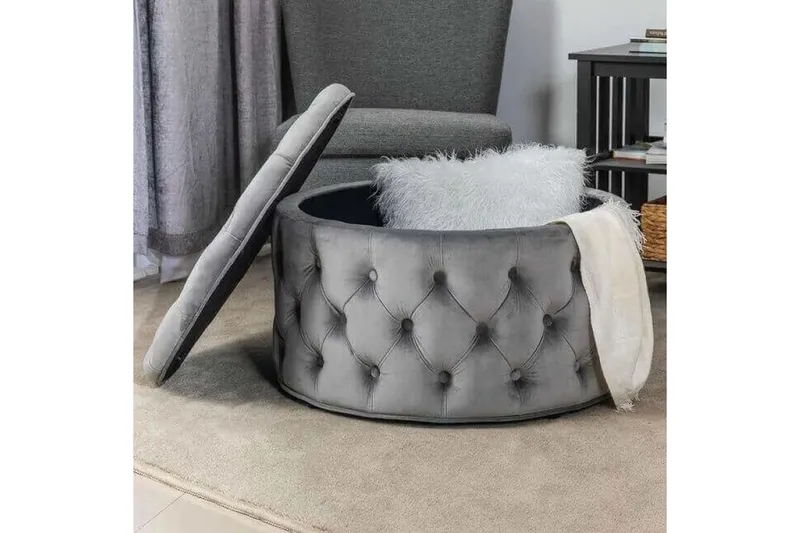 Munder Puf 70 cm, Grå