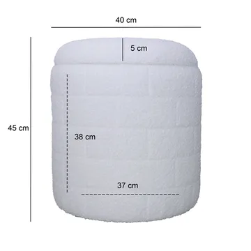 Navik opbevaringspuf 40x40x45 cm med aftageligt låg - hvid - Møbler - Stole & lænestole - Taburet & skammel - Ottoman