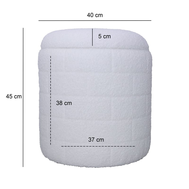 Navik opbevaringspuf 40x40x45 cm med aftageligt låg - hvid - Møbler - Stole & lænestole - Taburet & skammel - Ottoman