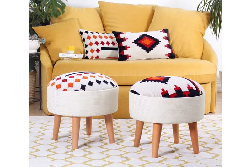 Opelousas Siddepuf 46 cm - Flerfarvet - Møbler - Stole & lænestole - Taburet & skammel - Ottoman